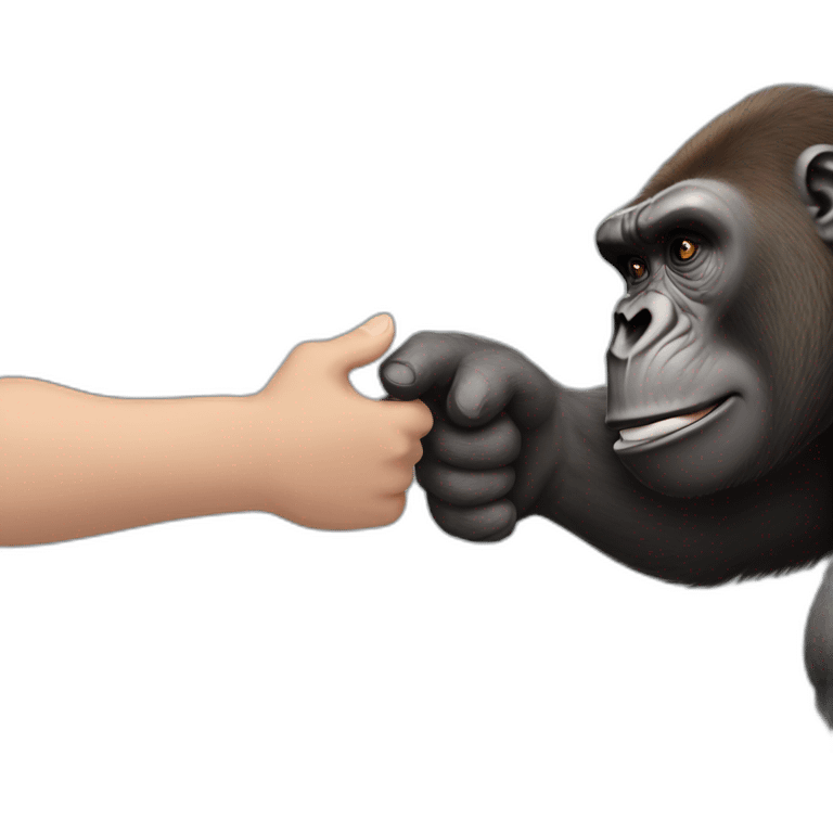 Buff Gorilla handshakes Elon Musk emoji