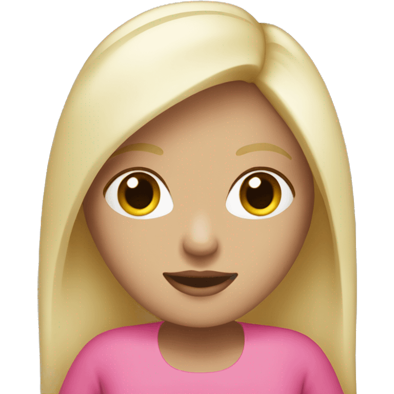 white-blond-girl-with-pink-MacBook emoji