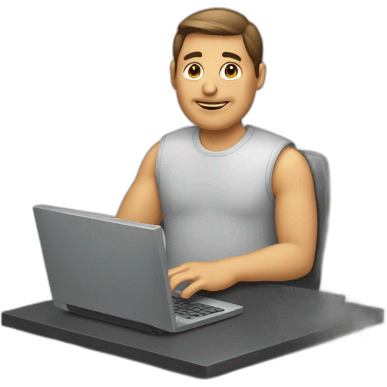 man with computer emoji