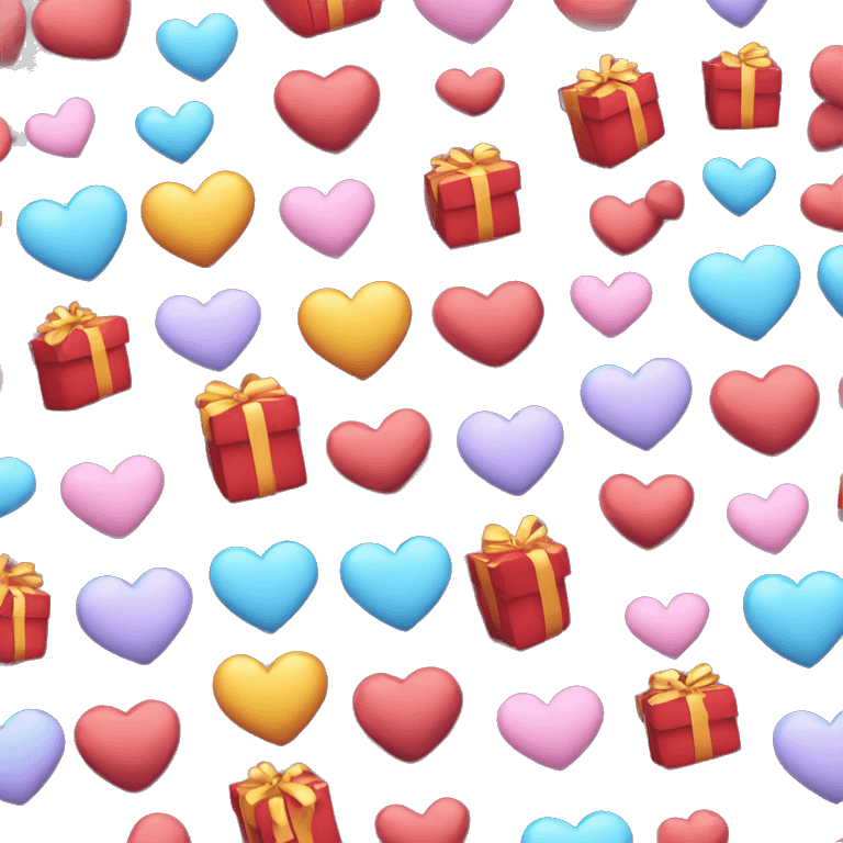 Hearts and gift emoji