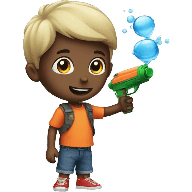 Boy with water gun emoji