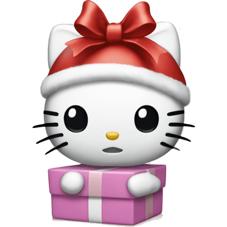 Hello kitty Christmas present  emoji