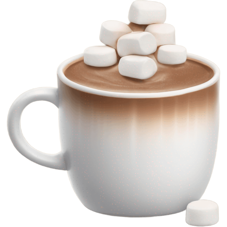 Light brown mug of hot chocolate with marshmallows  emoji