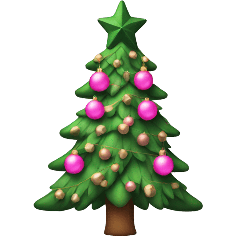 Christmas Tree with pink decorations  emoji