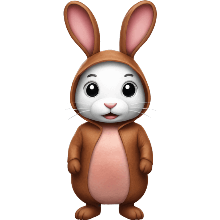 Rabbit wearing meat costume  emoji