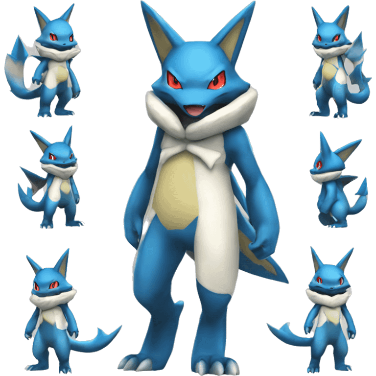 Sharpedo-Gabite-Lucario-Salamence full body emoji