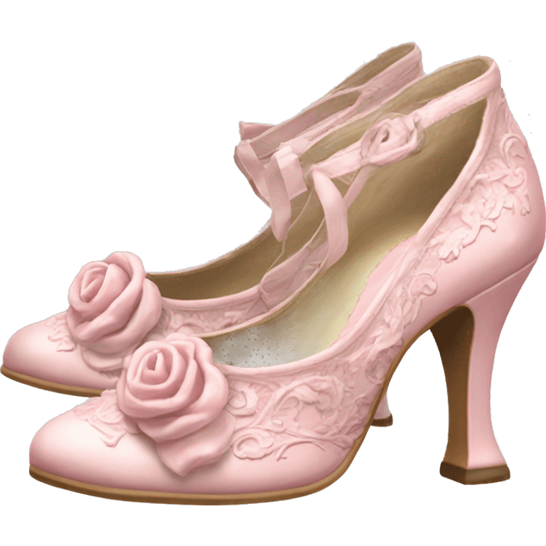 vintage rococo light pink heel shoes  emoji