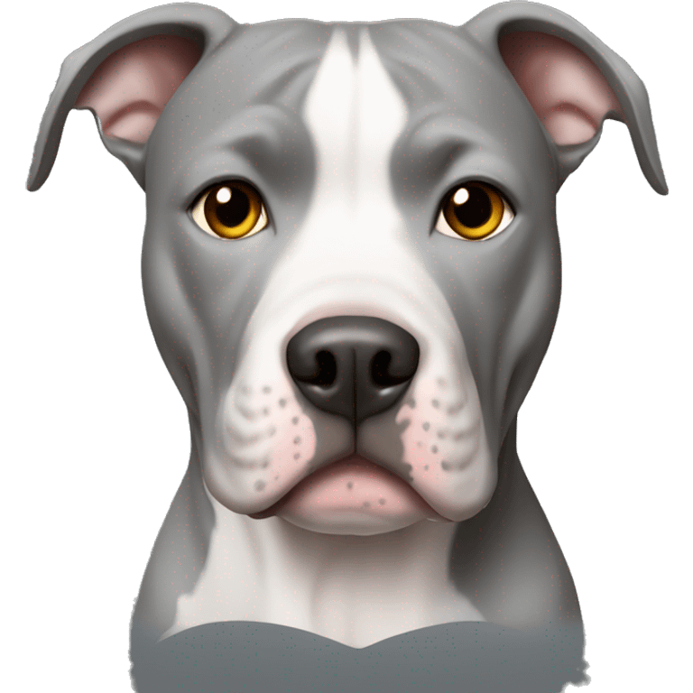 grey pitbull with white chest emoji