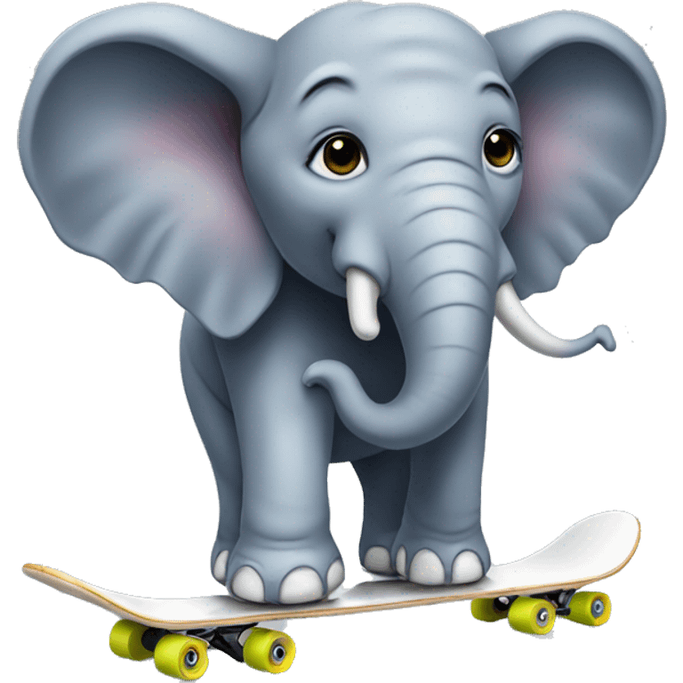 An elephant in a skate emoji