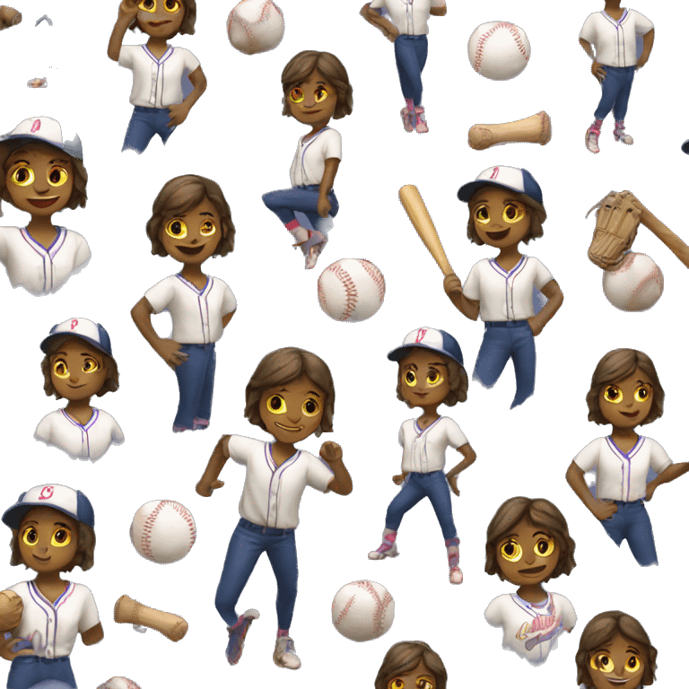 Girl playing baseball emoji