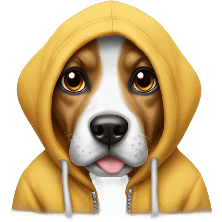 Dog wearing hoodie emoji