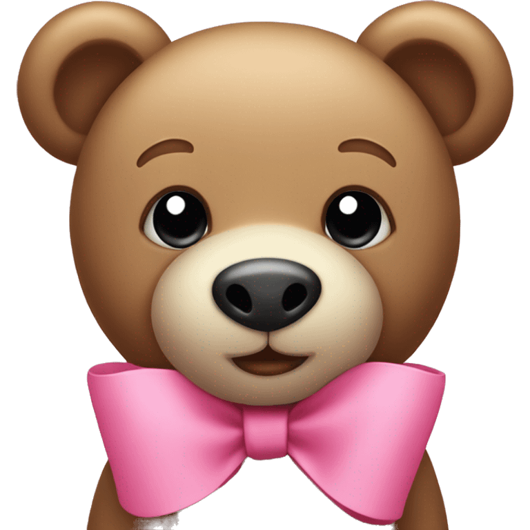 A cute teddy bear with a pink bow emoji