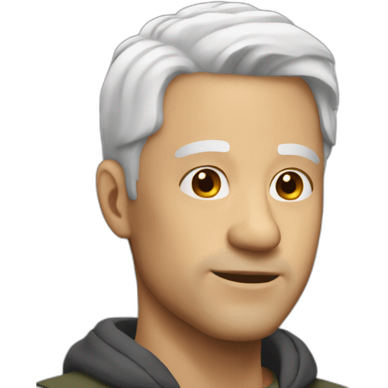 Man 46 years old White hair emoji