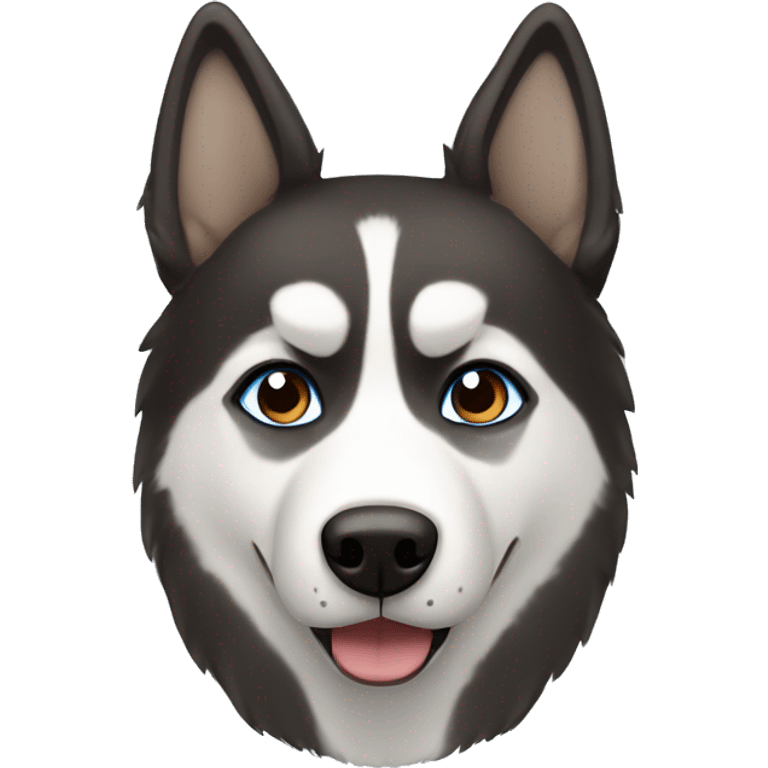 Husky black an Brown with one Blue and one Brown Eyeliner emoji