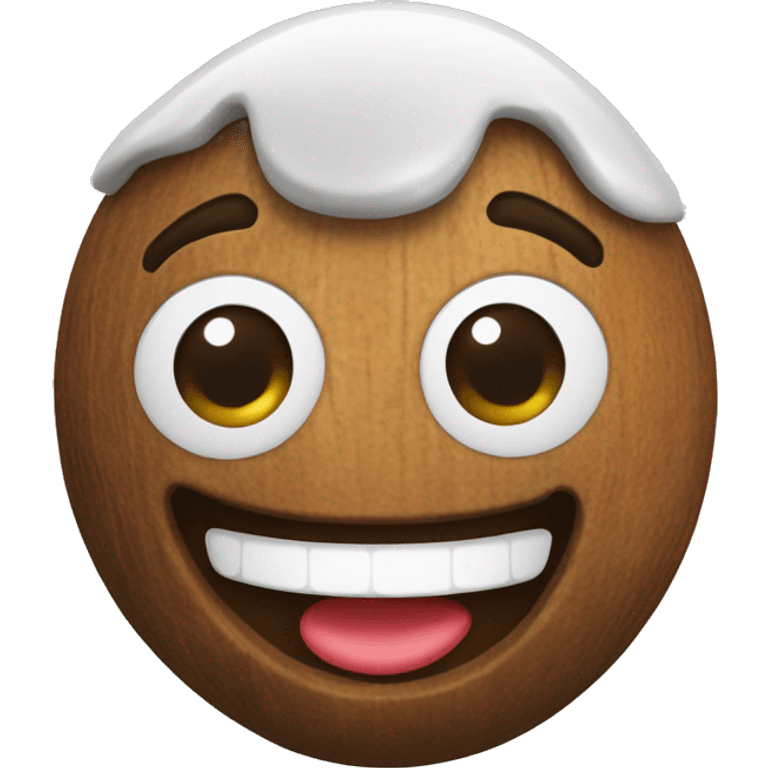 coco nut with a smile emoji