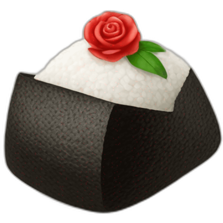 onigiri avec une pancarte rozen emoji