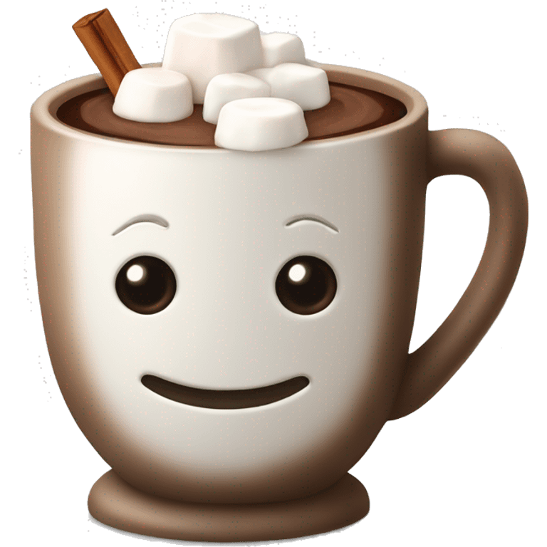 A cup of hot cocoa with marshmallow  emoji