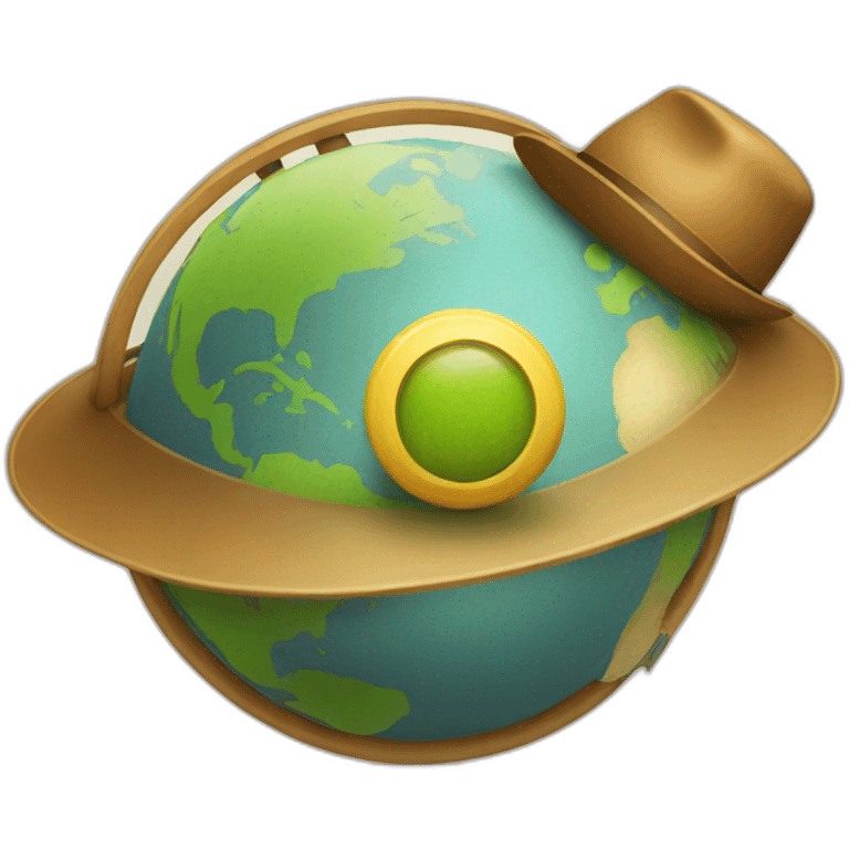 globe with hat emoji