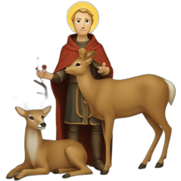 saint hubertus and his deer emoji