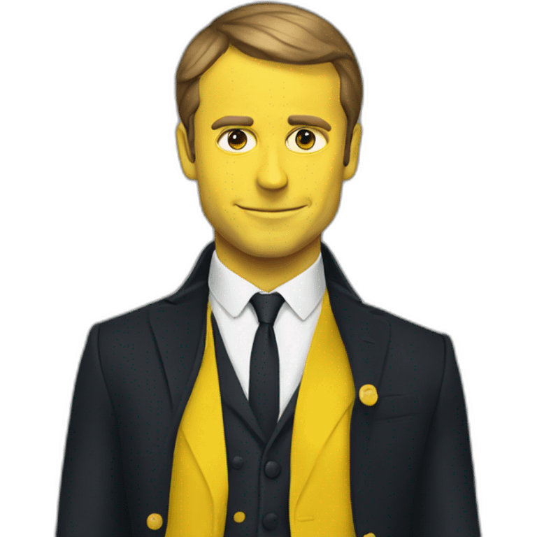 Macron wearing yellow west emoji