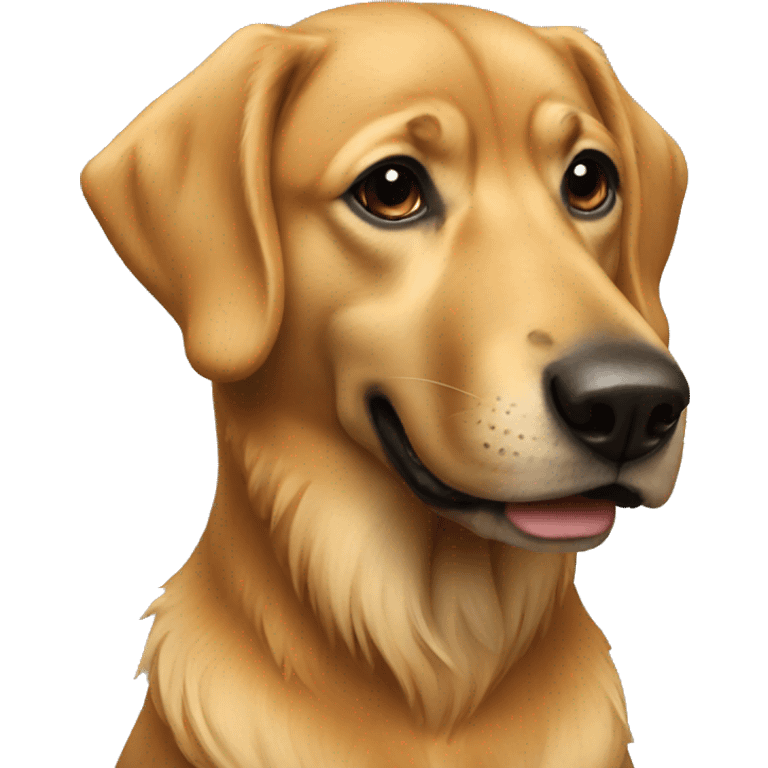 golden dog Brown colour black  emoji