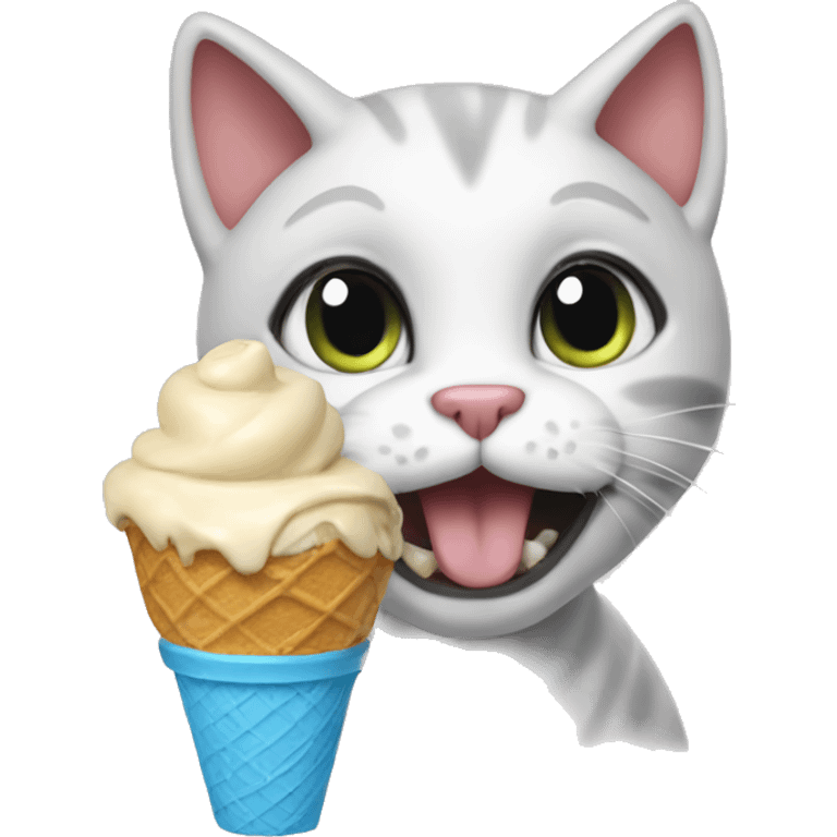 Cat eating ice crea emoji