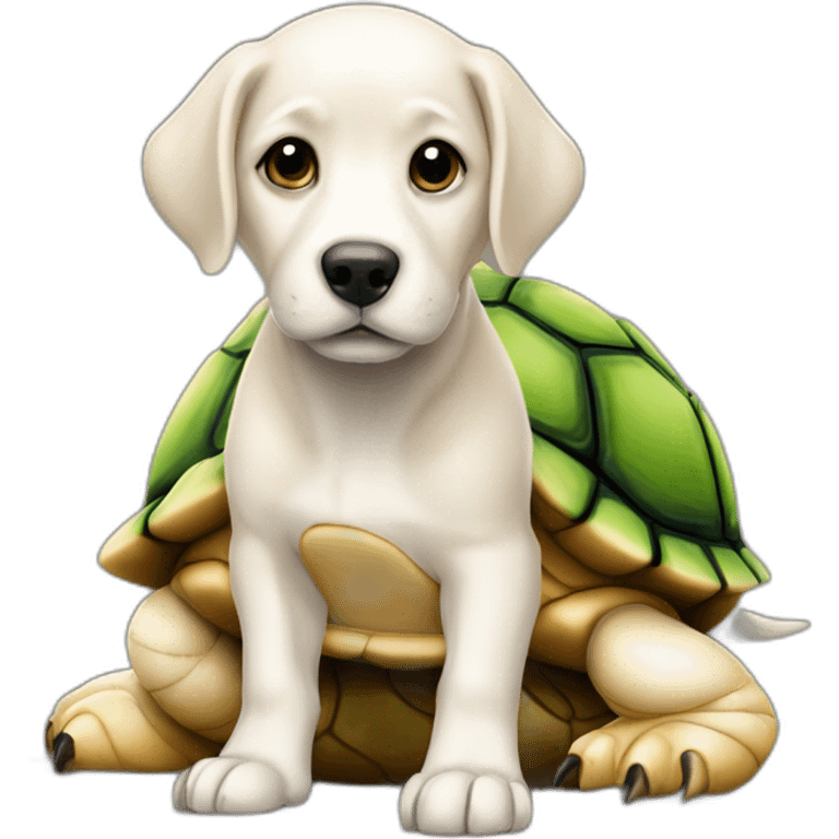 Chien sur une tortue emoji