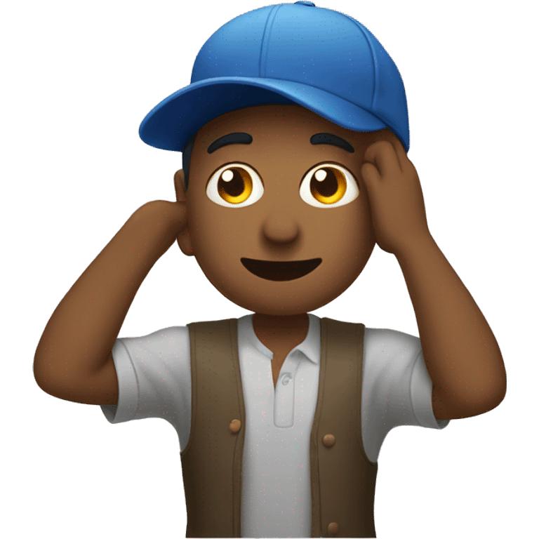 man putting on a cap emoji