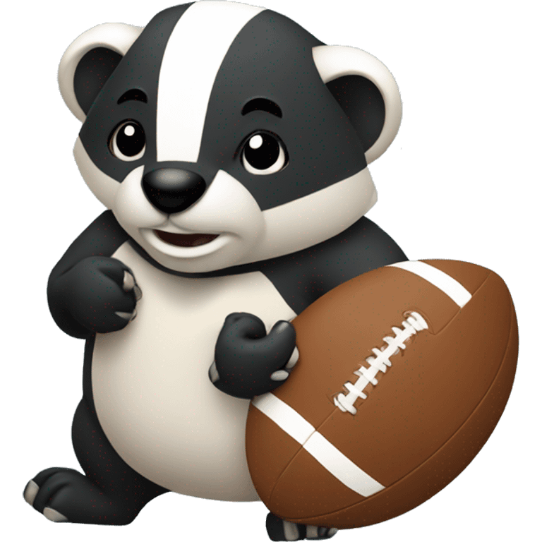 Badger holding rugby ball emoji