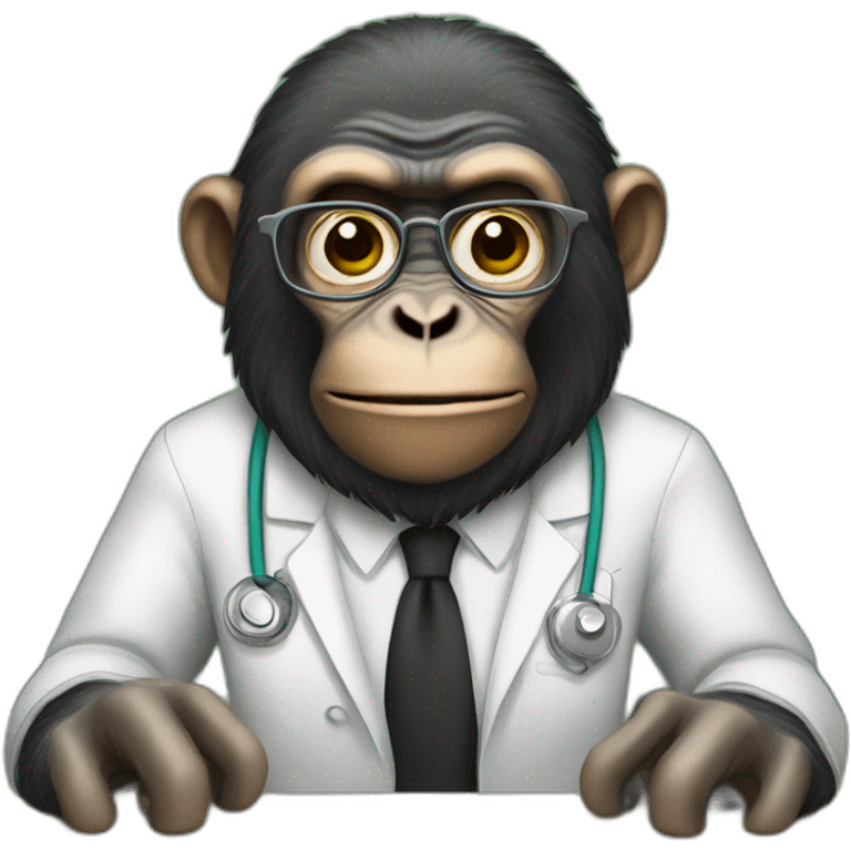 Ape as a biology teacher emoji