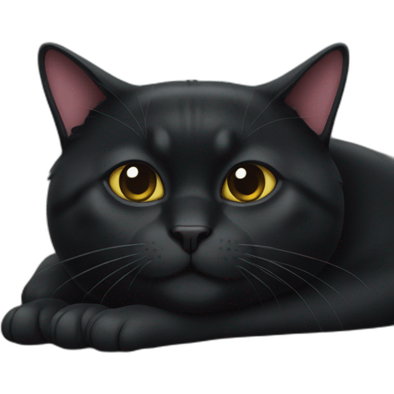 fat black cat emoji