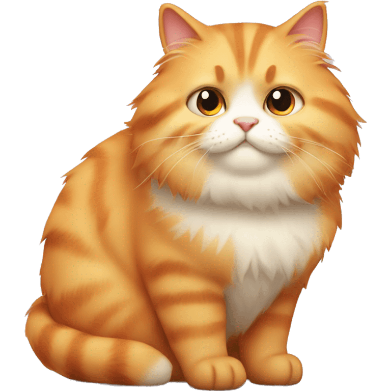 Fluffy light orange fat cat emoji