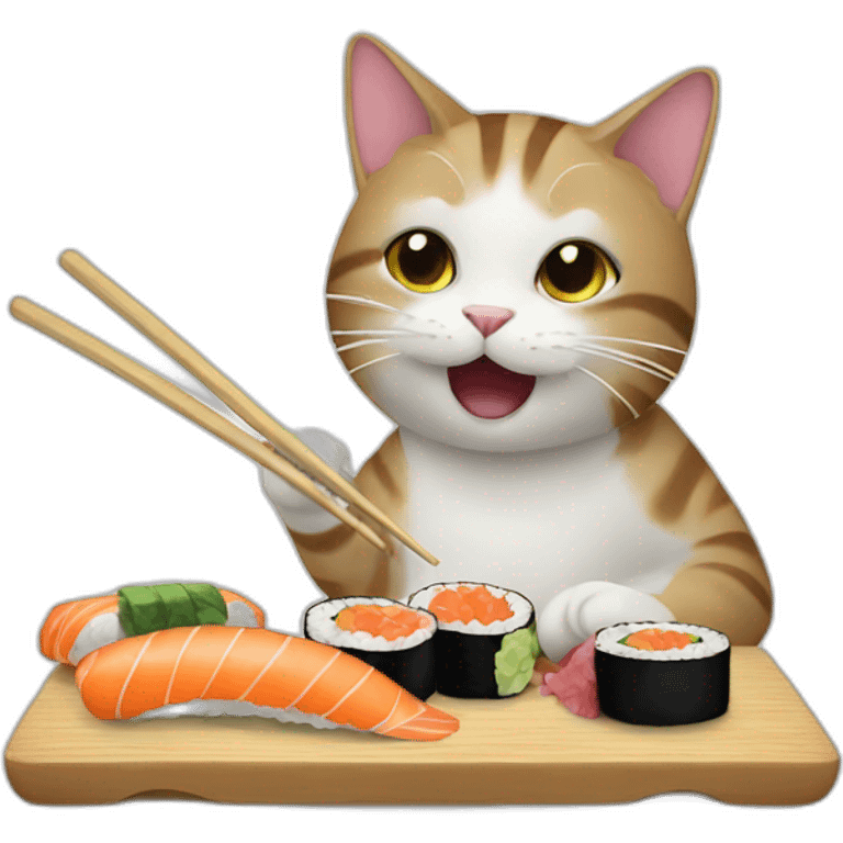 cat eating sushi emoji