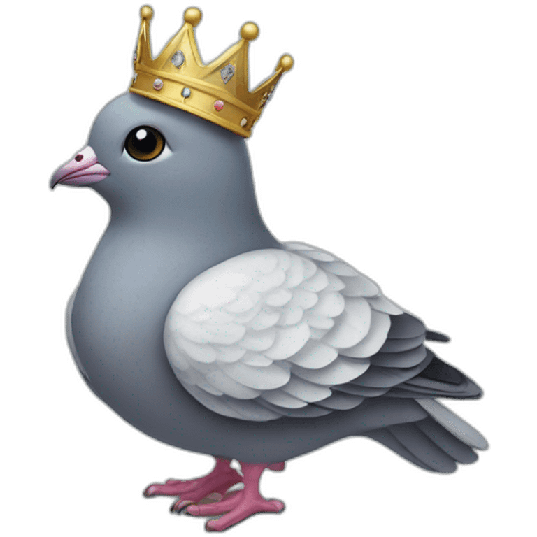 Pigeon wearing a crown and a tutu emoji