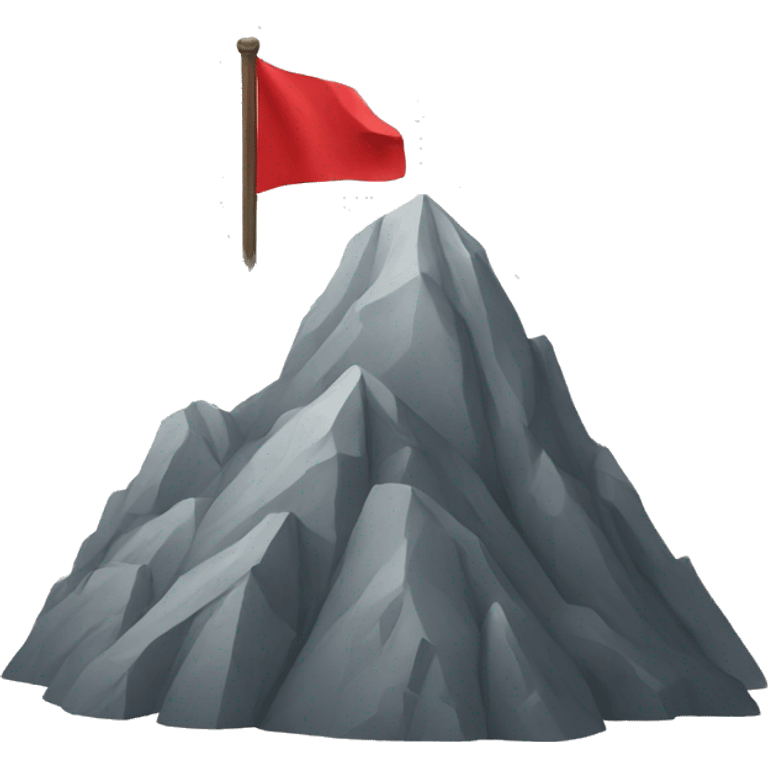 mountain peak with a small read flag  emoji