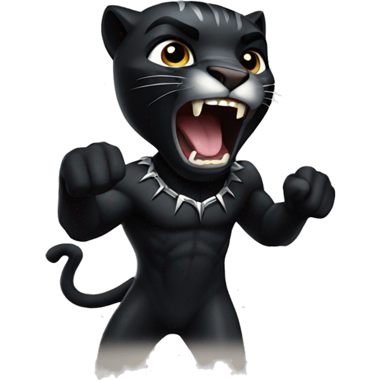 Black panther roaring  emoji