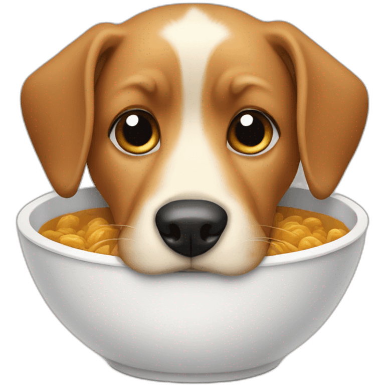 dog face with bowl in mouth emoji