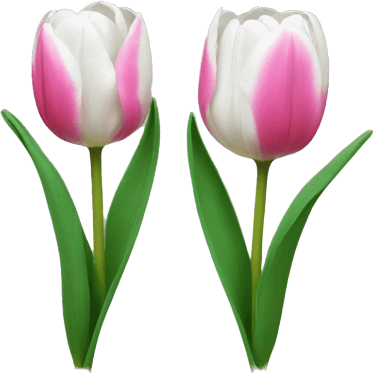 White and pink tulips emoji