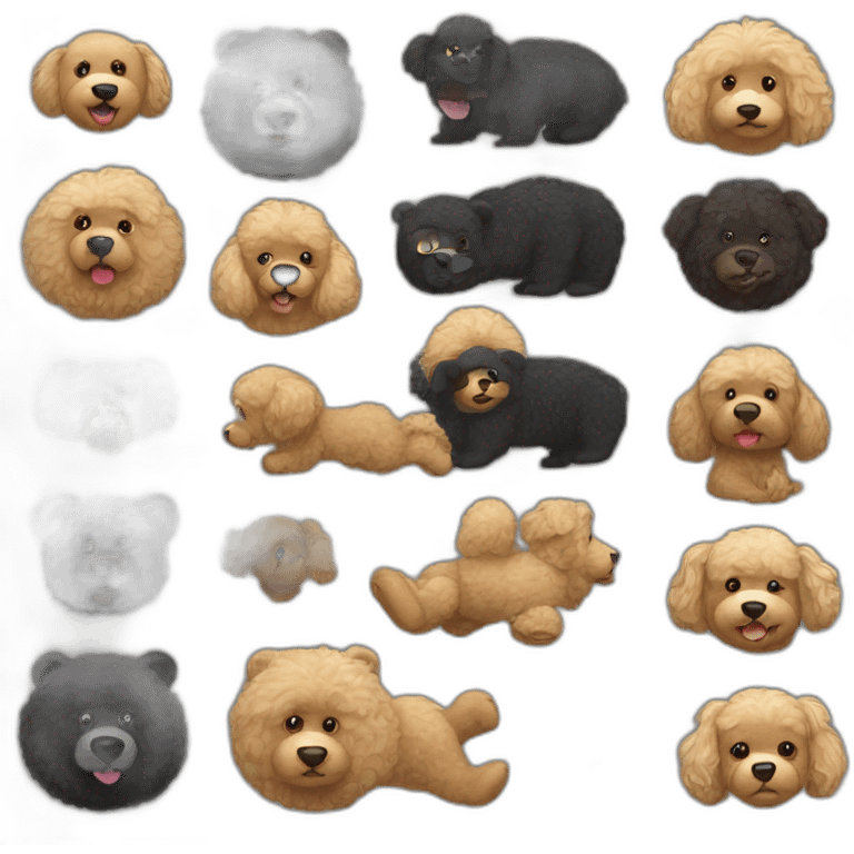 Black bear and poodle emoji