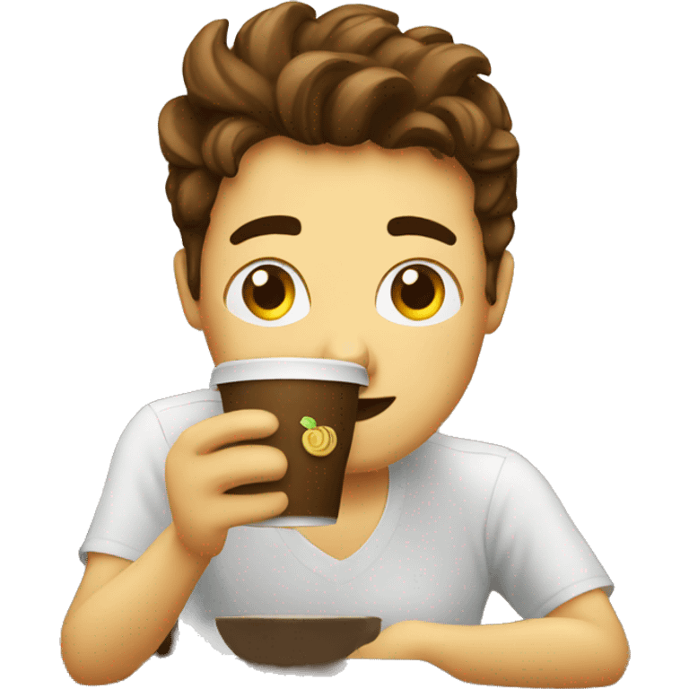 Emoji tomando un cafe emoji