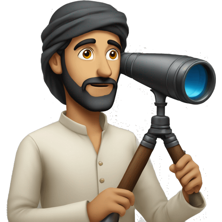 middle eastern man looking through spyglass emoji