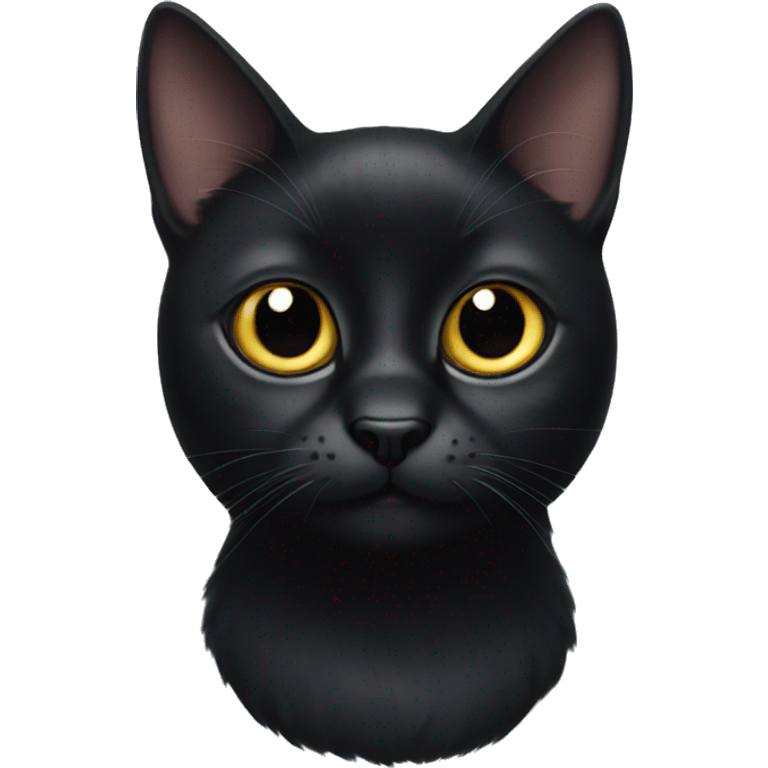 Black cat with big eyes emoji