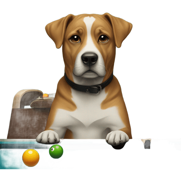 Dog playing pool emoji