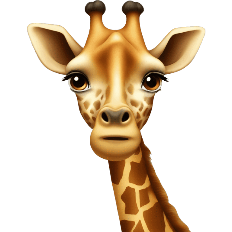 Giraffe with a brown hear brown eye girl emoji