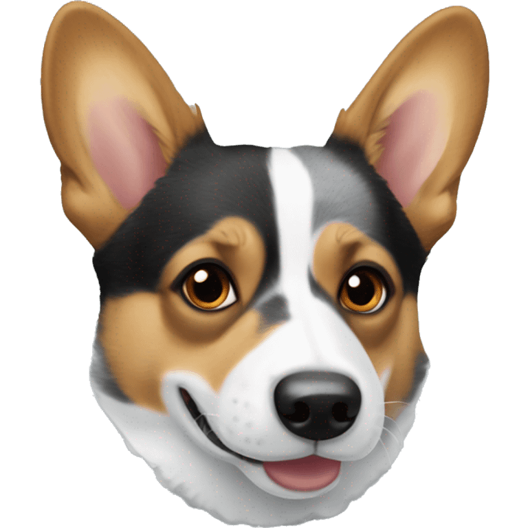 Corgi crossed with a blue heeler emoji