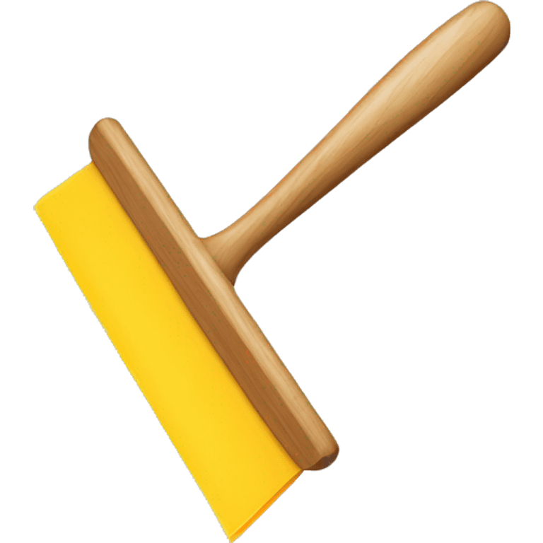 squeegee with long wooden handle emoji