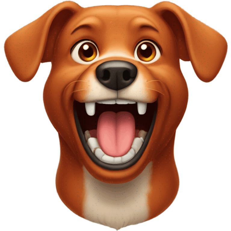 Red dog showing his teeth emoji