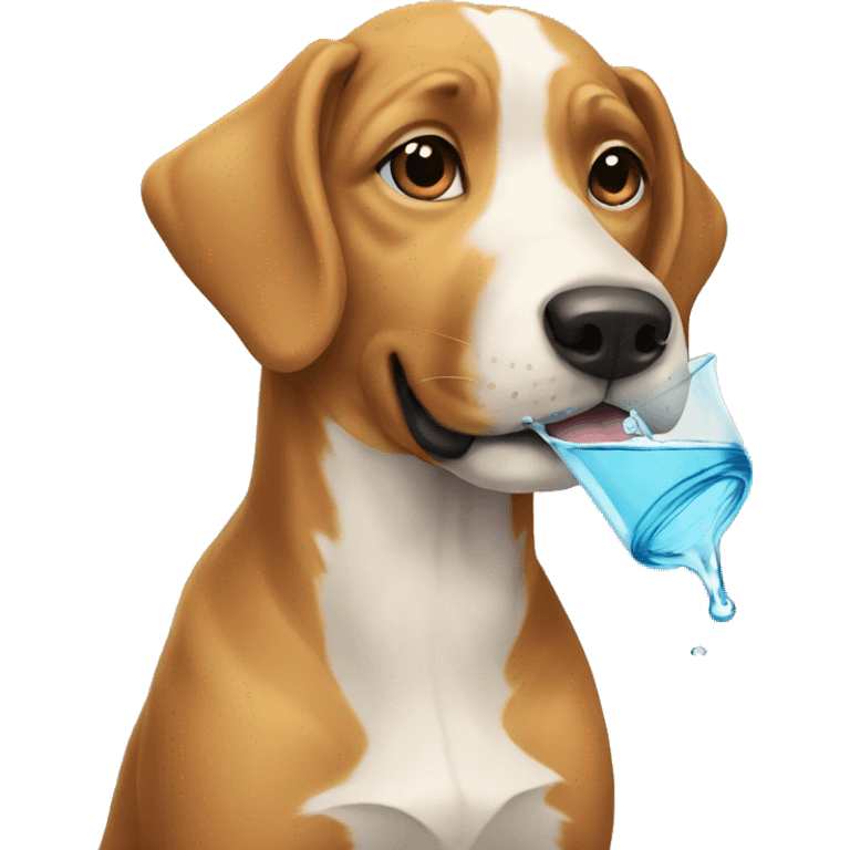 Dog drinking water emoji