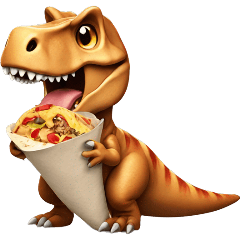 T-Rex eating a burrito emoji