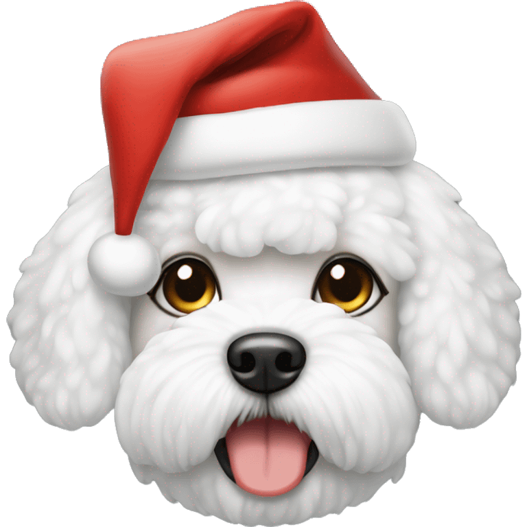 Bichon Frise wearing Santa hat  emoji